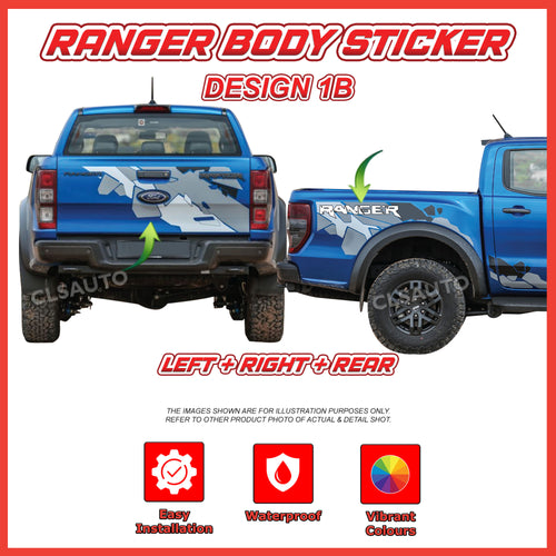 Ford Ranger Side Body Lining Sticker – Replacement Decal (Design 1)