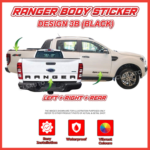 Ford Ranger Side Body Lining Sticker – Replacement Decal (Design 3)