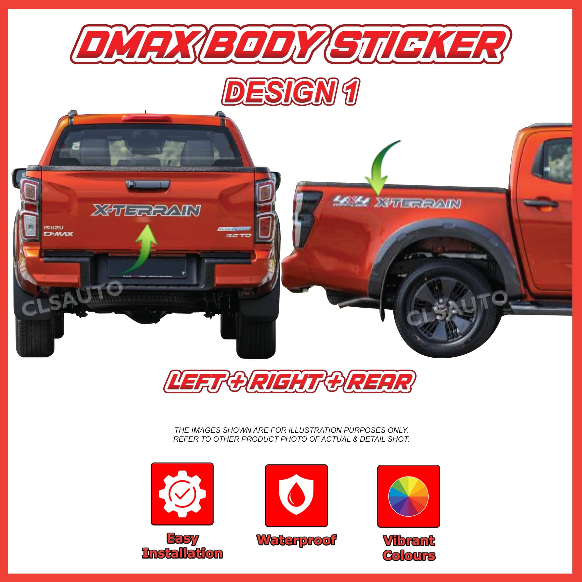 Isuzu Dmax Side Body Lining Sticker – Replacement Decal (Design 1)