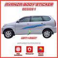 Toyota Avanza Side Body Lining Sticker – Replacement Decal (Design 1)
