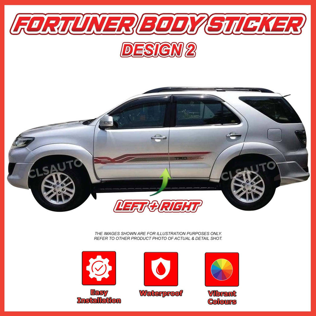 Toyota Fortuner Side Body Lining Sticker – Replacement Decal (Design 2)