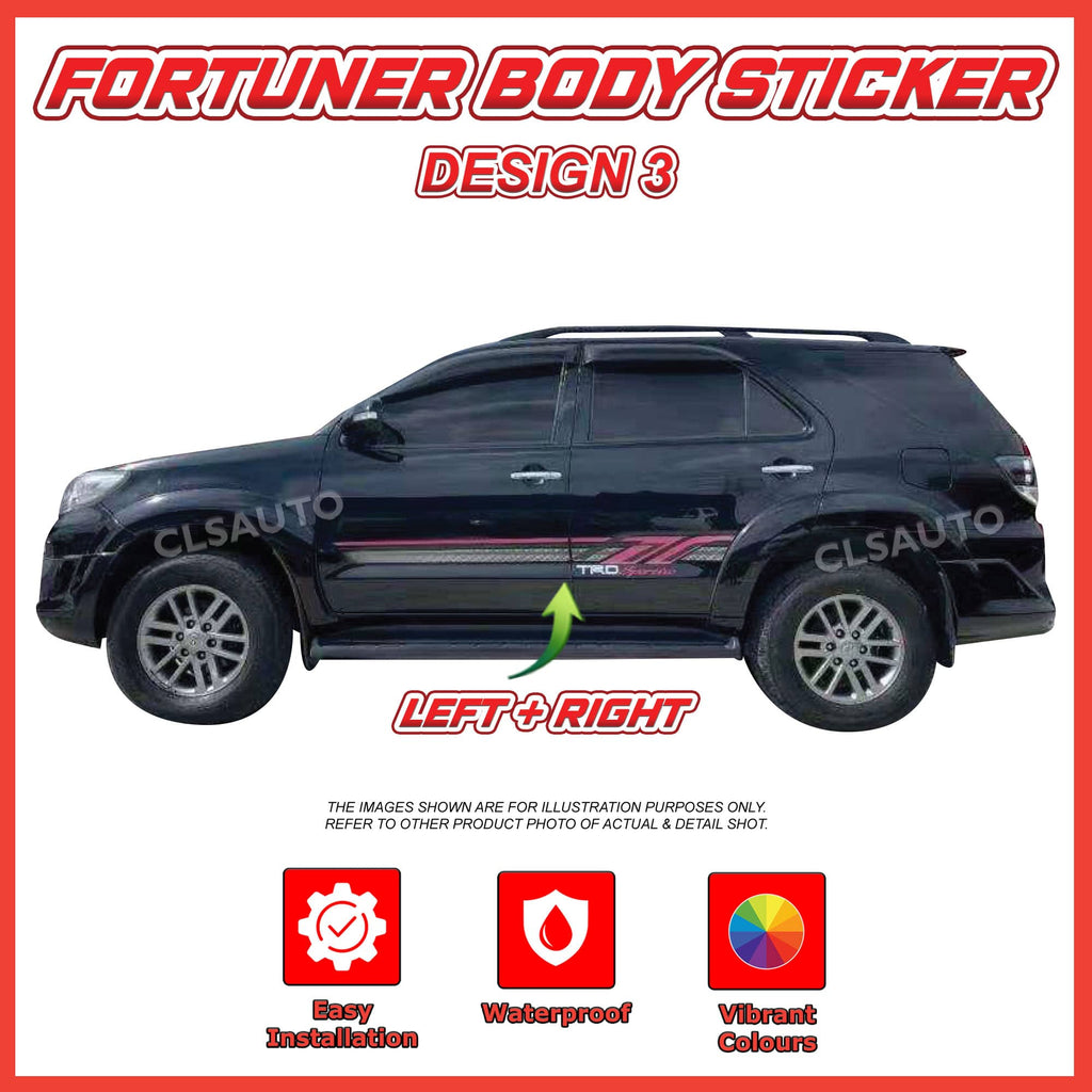 Toyota Fortuner Side Body Lining Sticker – Replacement Decal (Design 3)