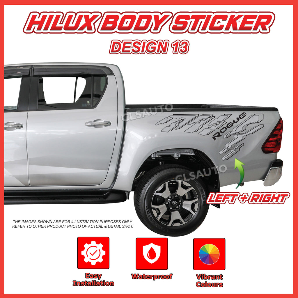Toyota Hilux Side Body Lining Sticker – Replacement Decal (Design 13)
