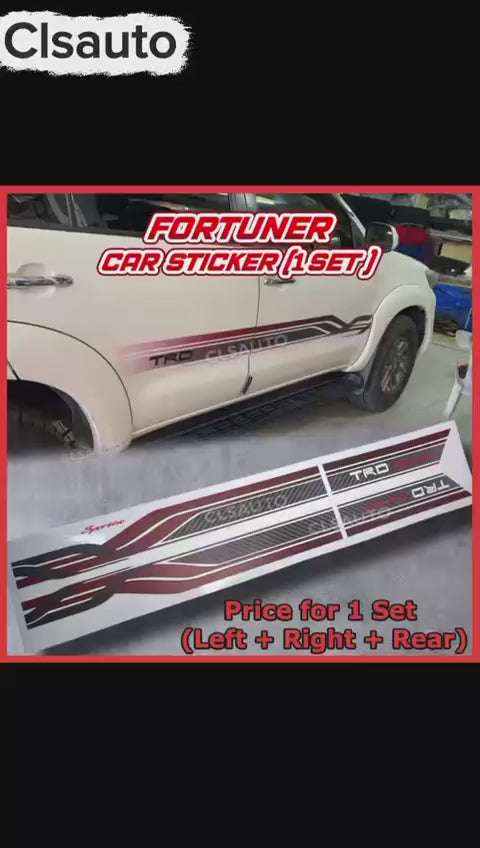 Toyota Fortuner Side Body Lining Sticker – Replacement Decal (Design 2)
