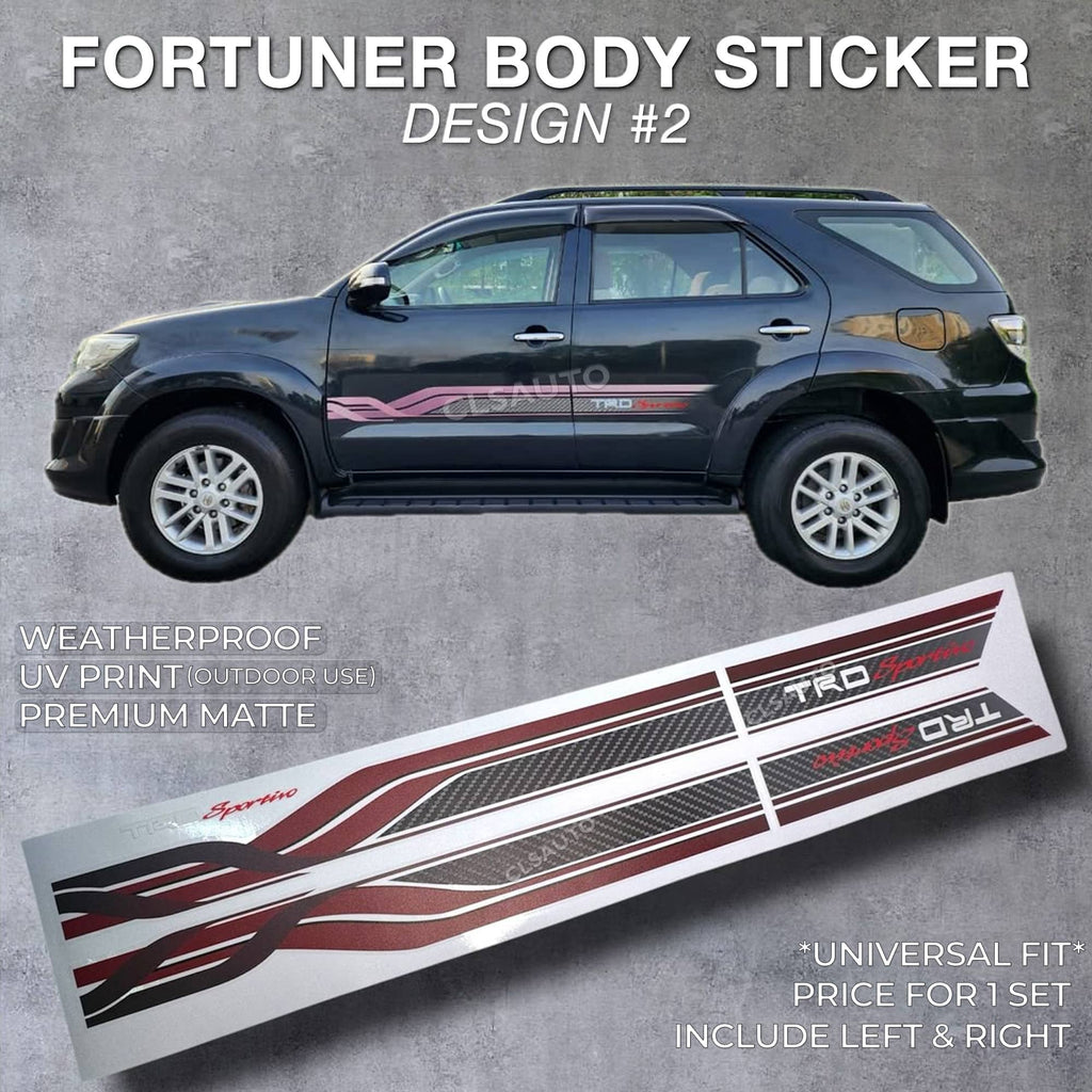 Toyota Fortuner Side Body Lining Sticker – Replacement Decal (Design 2)