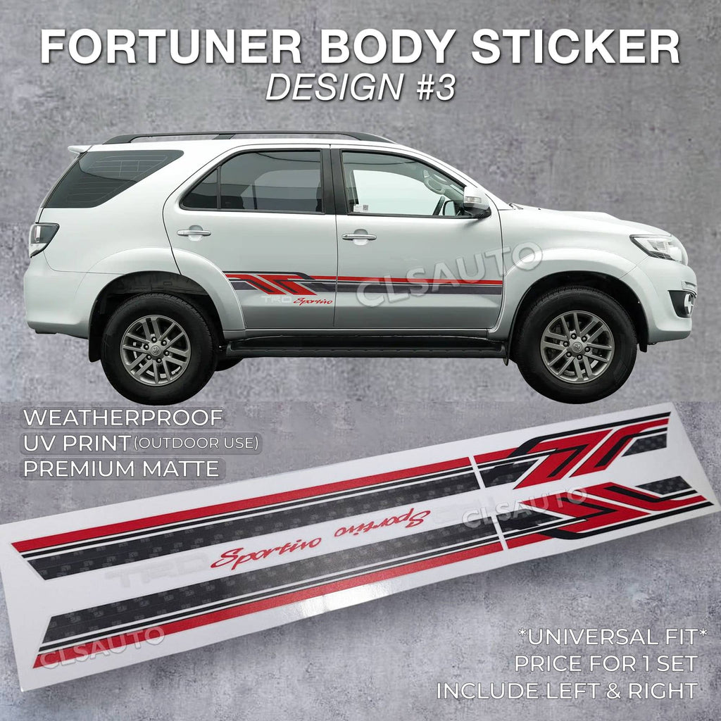 Toyota Fortuner Side Body Lining Sticker – Replacement Decal (Design 3)