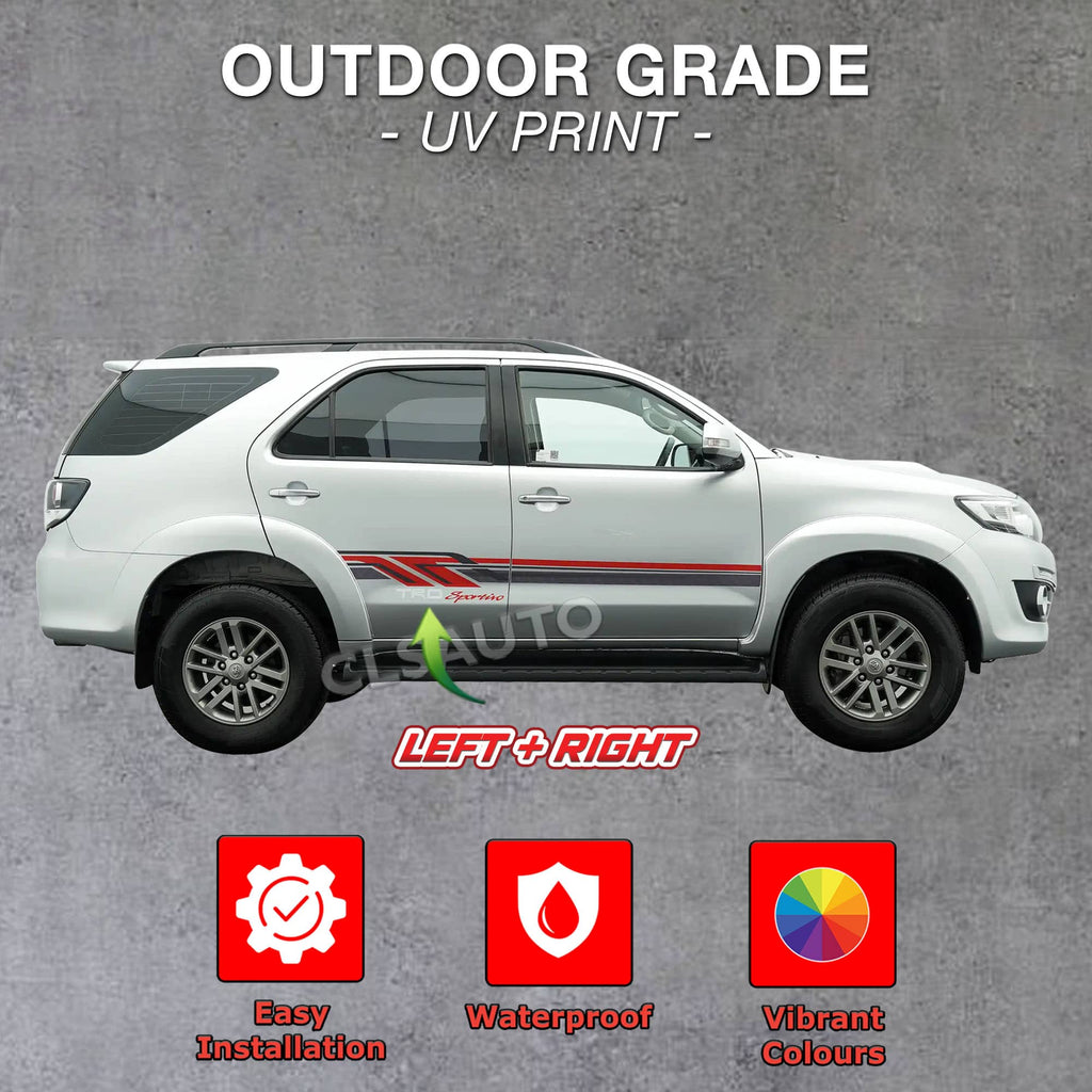 Toyota Fortuner Side Body Lining Sticker – Replacement Decal (Design 3)